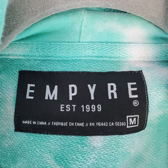 Empyre Tie Dye Skater Hoodie M Unisex Drawstring Purple Turquoise Warm Pullover - Picture 3 of 9